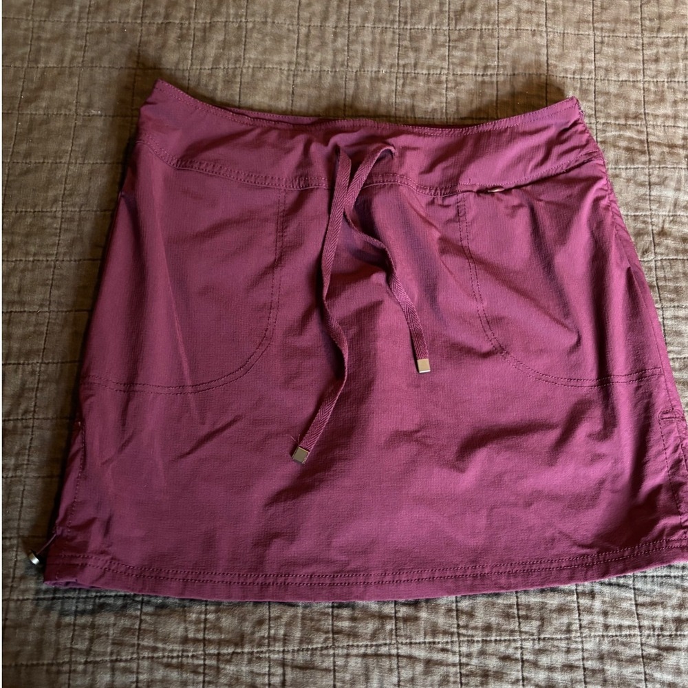 Green tea Purple Skort Woven Stretch Activewear‎ Drawstring Pockets